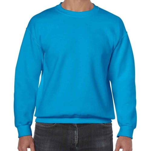 Logo branded Gildan Heavy Blend Adult Crew Neck Sweatshirt in Sapphire Blue from Total Merchandise