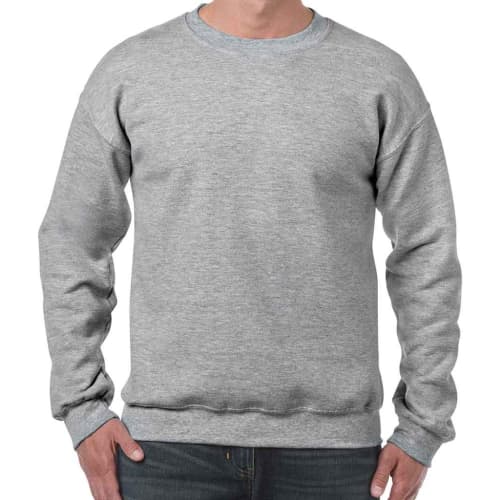 Custom printed Gildan Heavy Blend Adult Crew Neck Sweatshirt in Sport Grey from Total Merchandise