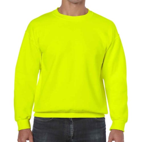 Custom branded Gildan Heavy Blend Adult Crew Neck Sweatshirt in Safety Green from Total Merchandise