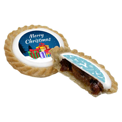 UK Printed Mince Pies with a Company Logo from Total Merchandise