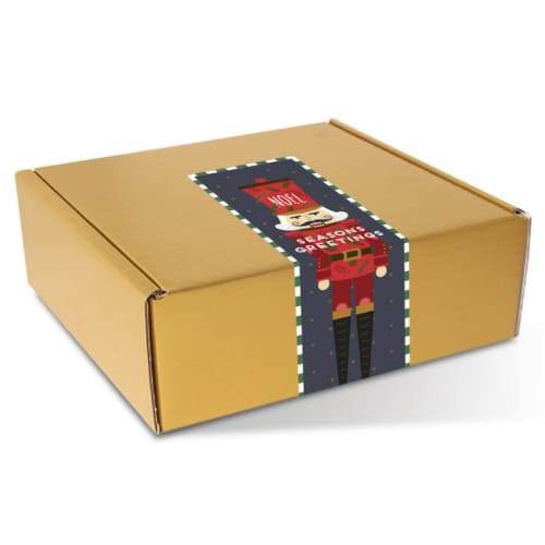 Branded Luxury Mini Christmas Hamper Boxes with a Logo Printed to the Box Wrap by Total Merchandise