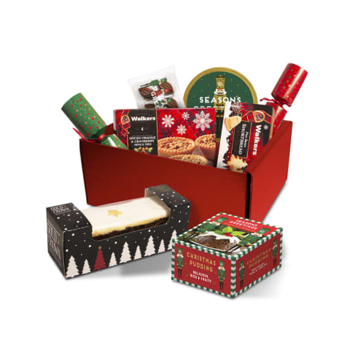 UK Printed Luxury Mini Christmas Hamper Selection Boxes in Red from Total Merchandise