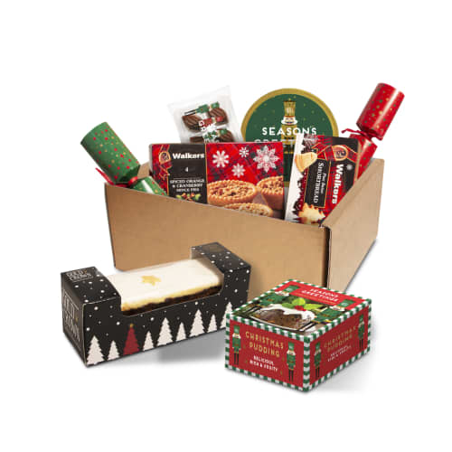 Festive Kraft Promotional Luxury Mini Christmas Hamper Selection Boxes from Total Merchandise