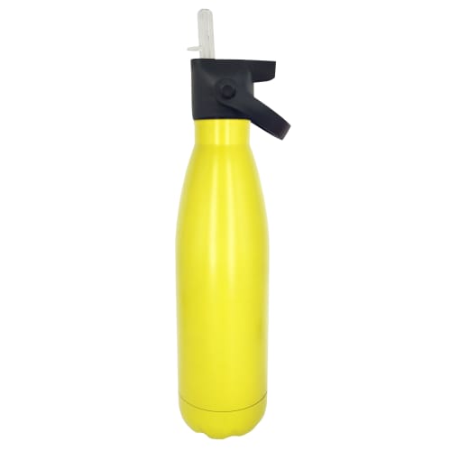 Capella Metal Bottle with Flip Lid in Matt Yellow