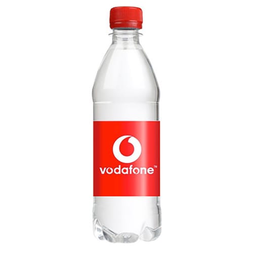 Custom label branded 500ml Bottled Water with a red screw cap from Total Merchandise