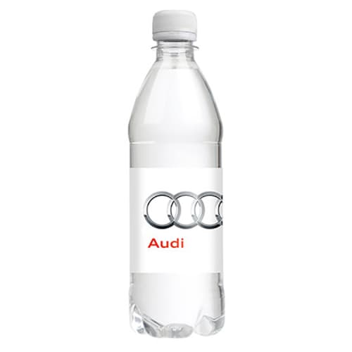 Custom promotional 500ml Bottled Water with a white screw cap from Total Merchandise