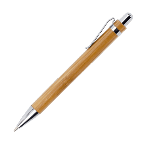 Custom branded Push-Button Bamboo Ballpen with a design from Total Merchandise