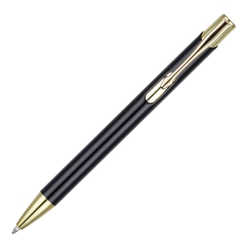 Our promotional metal Beck ballpen in black & gold from Total Merchandise