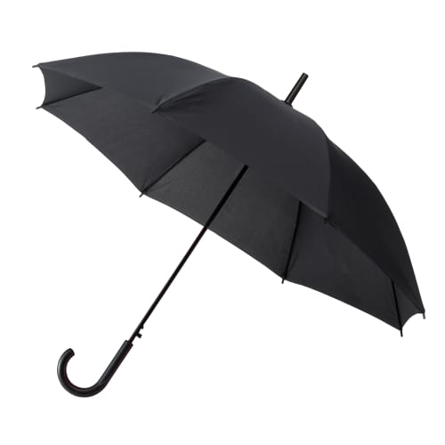 Custom Branded Falconetti® Automatic Umbrella in Black Printed with a Logo by Total Merchandise