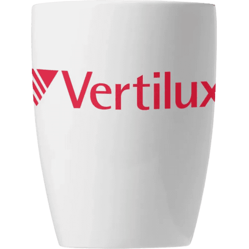 Promotional Ceramic Bogota Mug in White Printed with a 1 Colour Wrap by Total Merchandise