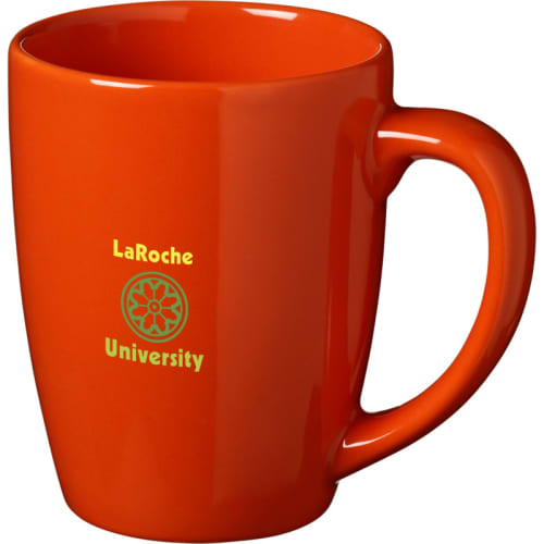 Promotional Medellin Mugs in Orange Printed with a Logo by Total Merchandise