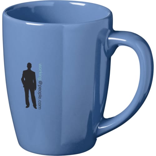 Corporate Branded Medellin Mugs in Blue Printed with a Logo by Total Merchandise