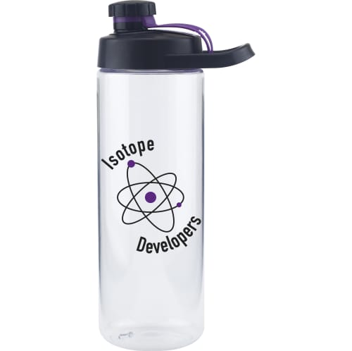 Custom Branded Boston Tritan Water Bottles with a Purple Trim from Total Merchandise