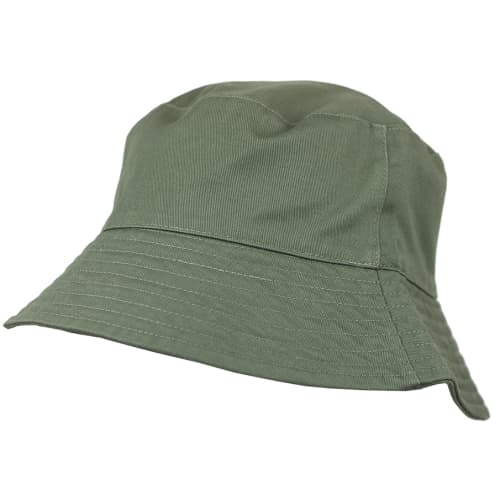 Custom branded Cotton Bucket Hats in Olive by Total Merchandise