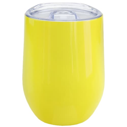 Branded Mobil Reusable Coffee Cups in Yellow in Total Merchandise