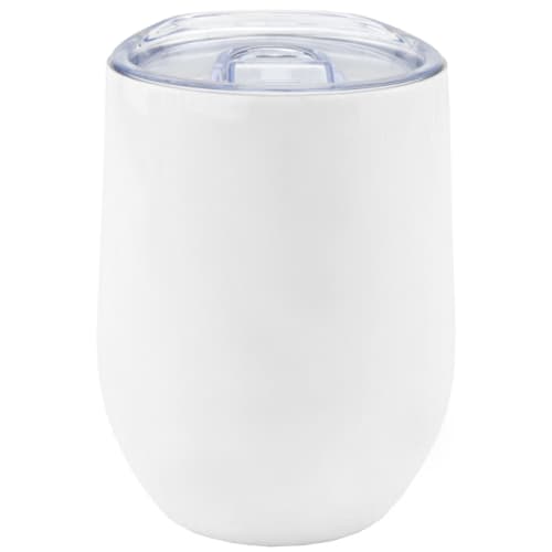 Custom Branded Metal Reusable Coffee Cups in White from Total Merchandise