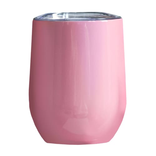 Printed Double Wall Reusable Coffee Cups in Pink from Total Merchandise