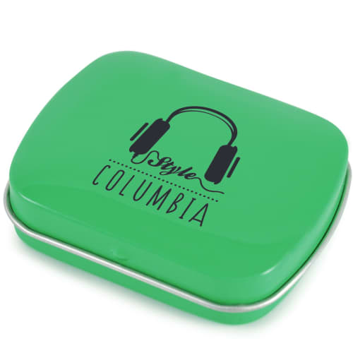 Branded Rectangular Mint Tin With A Design From Total Merchandise -Light Green