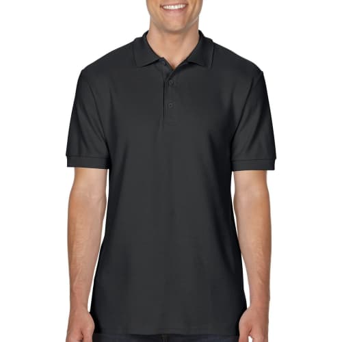 Promotional Gildan Premium Cotton Men's Polo Shirts in Black from Total Merchandise