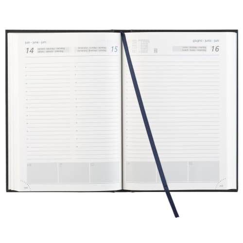 Promotional Eurotop A5 Daily Diary with Ribbon Marker and Day A Page View from Total Merchandise