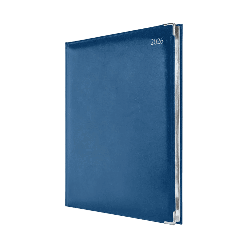 Logo Branded Colombia Deluxe Quarto Weekly Diaries in Blue customised with your company logo