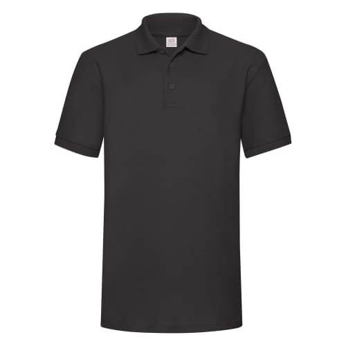 UK Branded Fruit of the Loom Men's Heavy Polo Shirt in Black from Total Merchandise