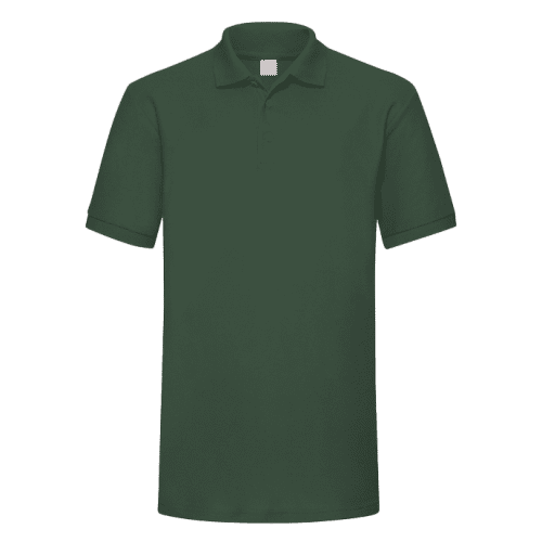 UK Printed Fruit of the Loom Men's Heavy Polo Shirt in Bottle Green from Total Merchandise