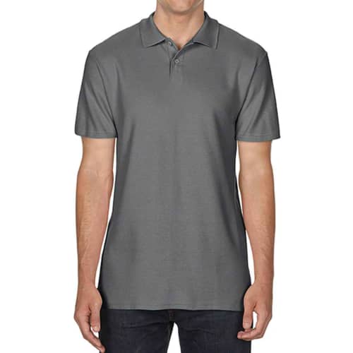 Corporate Branded Gildan Men's SoftStyle Polo Shirts in Charcoal from Total Merchandise