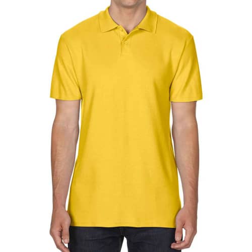 Custom Branded Gildan Men's SoftStyle Polo Shirts in Daisy from Total Merchandise