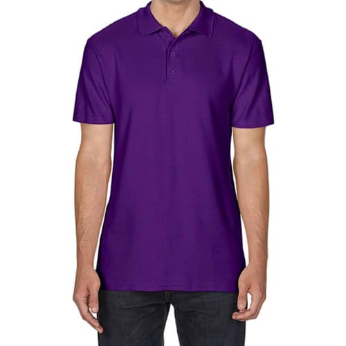 Custom Printed Gildan Men's SoftStyle Polo Shirts in Purple from Total Merchandise