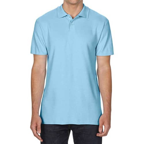 Promotional Gildan Men's SoftStyle Polo Shirts in Light Blue from Total Merchandise