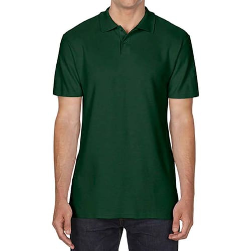 Corporate Branded Gildan Men's SoftStyle Polo Shirts in Forest Green from Total Merchandise