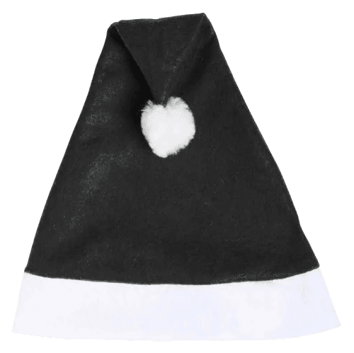 Custom Branded Father Christmas Hats in Black/White from Total Merchandise