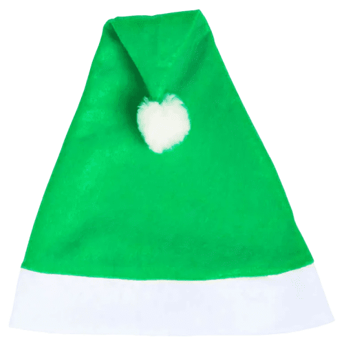 Promotional Santa Hats in Green/White from Total Merchandise