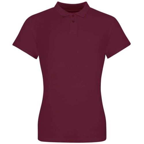 UK Branded AWD Ladies' Cotton Polo Shirt in Burgundy from Total Merchandise