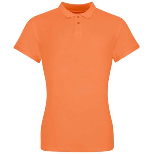 UK Printed AWD Women's Cotton Polo Shirt in Mango Tango from Total Merchandise