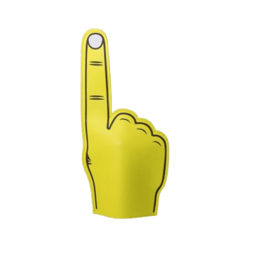 Logo Branded Foam Hands in Yellow printed with your company logo from Total Merchandise