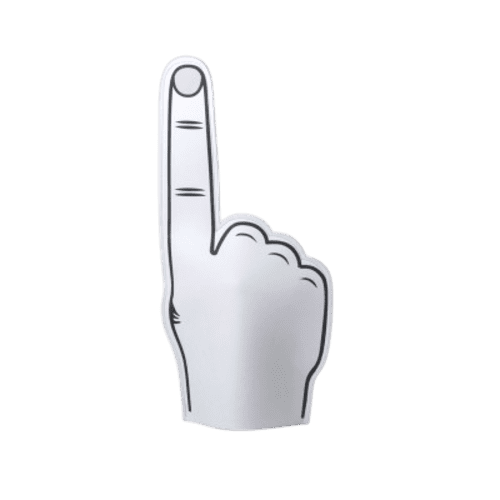 Promotional Foam Hands in White printed with your company logo from Total Merchandise