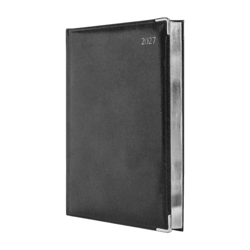 Branded A5 Daily White Colombia De Luxe Diary in Black from Total Merchandise