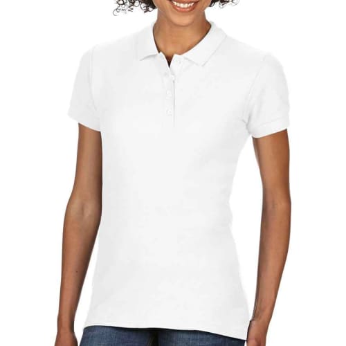 Promotional Gildan Women's SoftStyle Cotton Polo Shirts in White from Total Merchandise