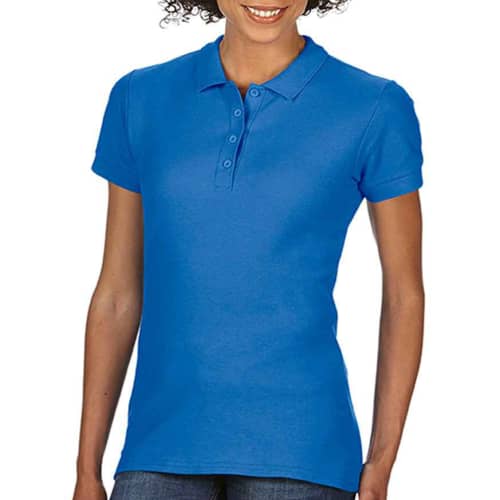 Promotional Gildan Ladies' SoftStyle Cotton Polo Shirts in Royal Blue from Total Merchandise