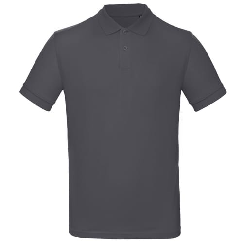 UK branded B&C Men's Organic Cotton Polo Shirt in dark grey available from Total Merchandise