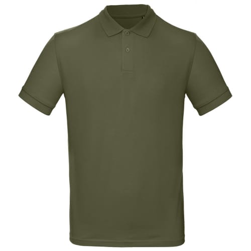 Custom logo branded Organic Cotton Polo Shirt in dark grey available from Total Merchandise