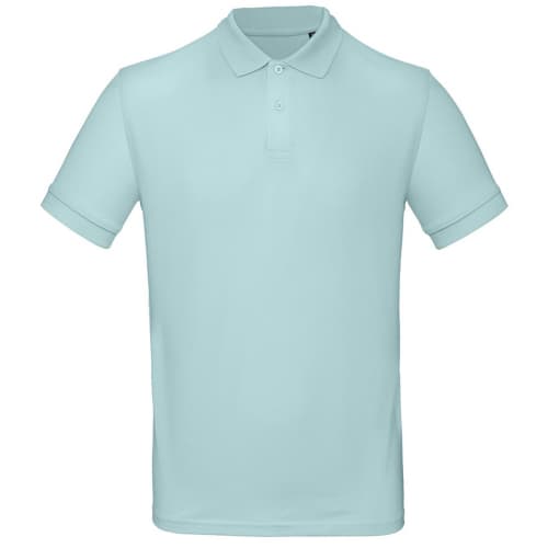 Promotional branded Organic Cotton Polo Shirt in mint available from Total Merchandise