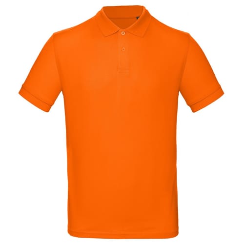 Company branded Organic Cotton Polo Shirt in orange available from Total Merchandise