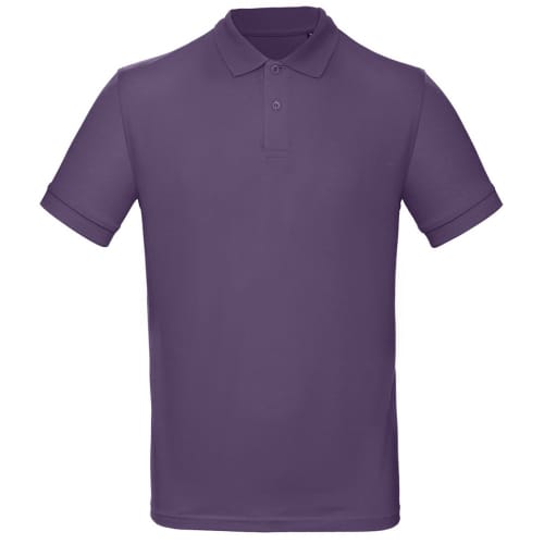 Purple company logo branded Organic Cotton Polo Shirt available from Total Merchandise