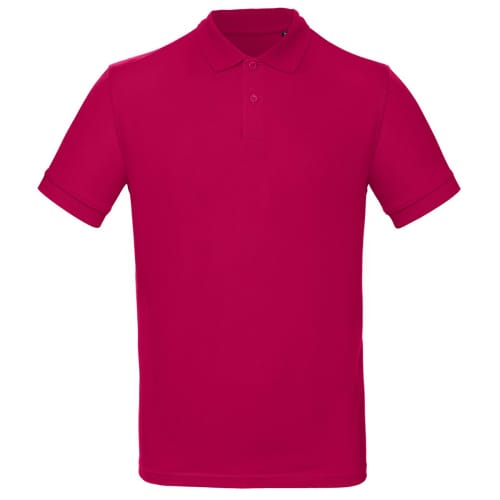 Promotional branded B&C Men's Organic Cotton Polo Shirt in sorbet from Total Merchandise