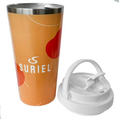 UK Printed Oxy Insulated Metal Coffee Cups Branded in Full Colour All Over by Total Merchandise