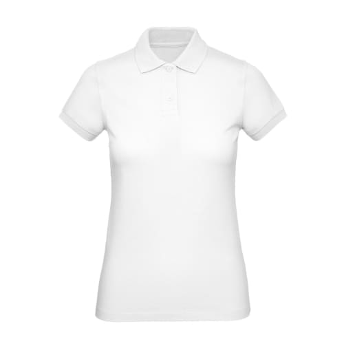 Promotional B&C Women's Organic Cotton Polo Shirt in White from Total Merchandise