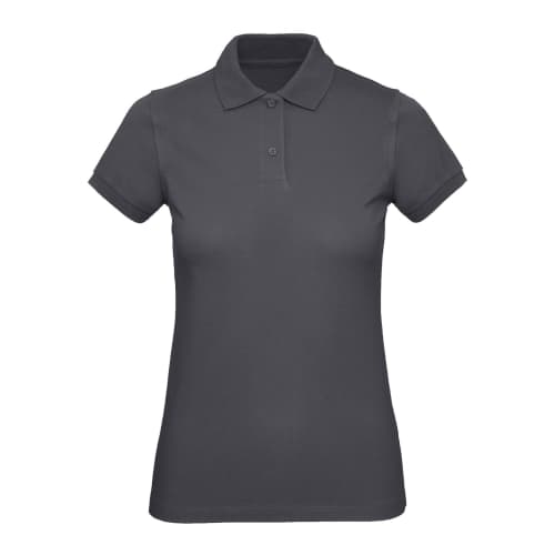 UK Branded B&C Women's Organic Cotton Polo Shirt in Dark Grey from Total Merchandise